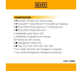 Juego De Destornilladores Con 22 Bocas Diferentes En Estuche De Nylon ALYCO 